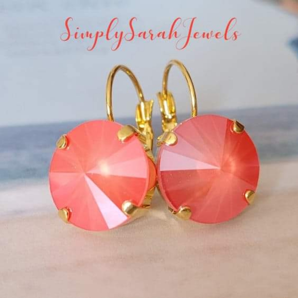 Austrian Crystal Earrings in Gold